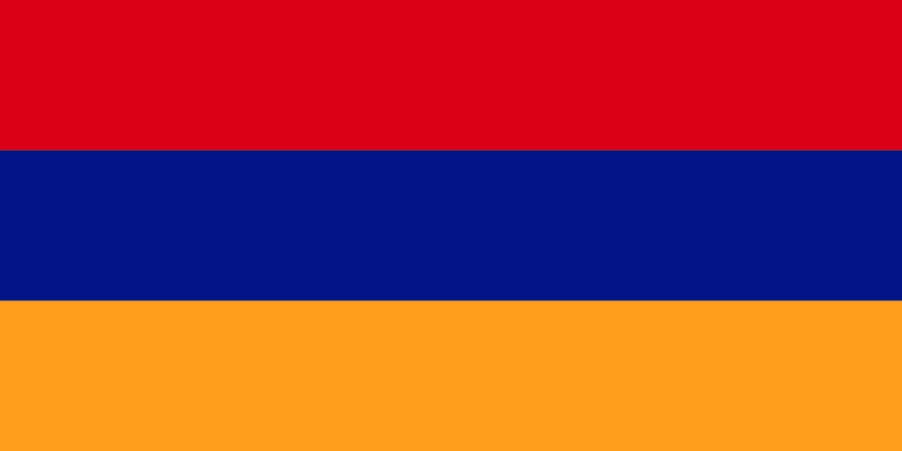 Bandera de Armenia, utilizada en el proceso de apostillado de documentos